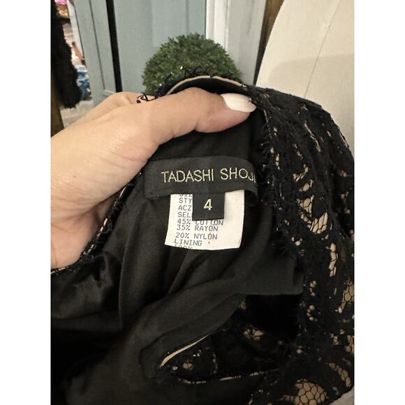 Tadashi Shoji Dress Black Lace Bodycon One Shoulder Size 4 Evening Gown - Picture 12 of 12